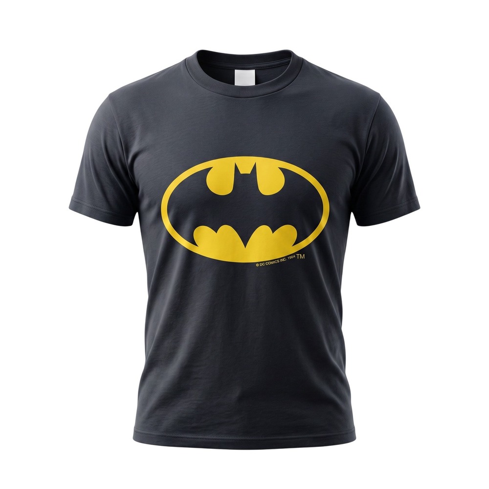 Vintage 1984 Batman Logo T-Shirt Single Stitch Black DC Comics 80s Tee L